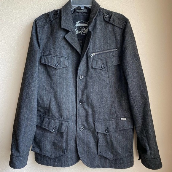 Buckle Other - Buckle Jacket Mens Medium Black Label Herringbone tweed Punkcore Outdoor Tech